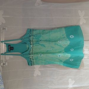 Living doll racer back tie dyed cotton tank top sz M